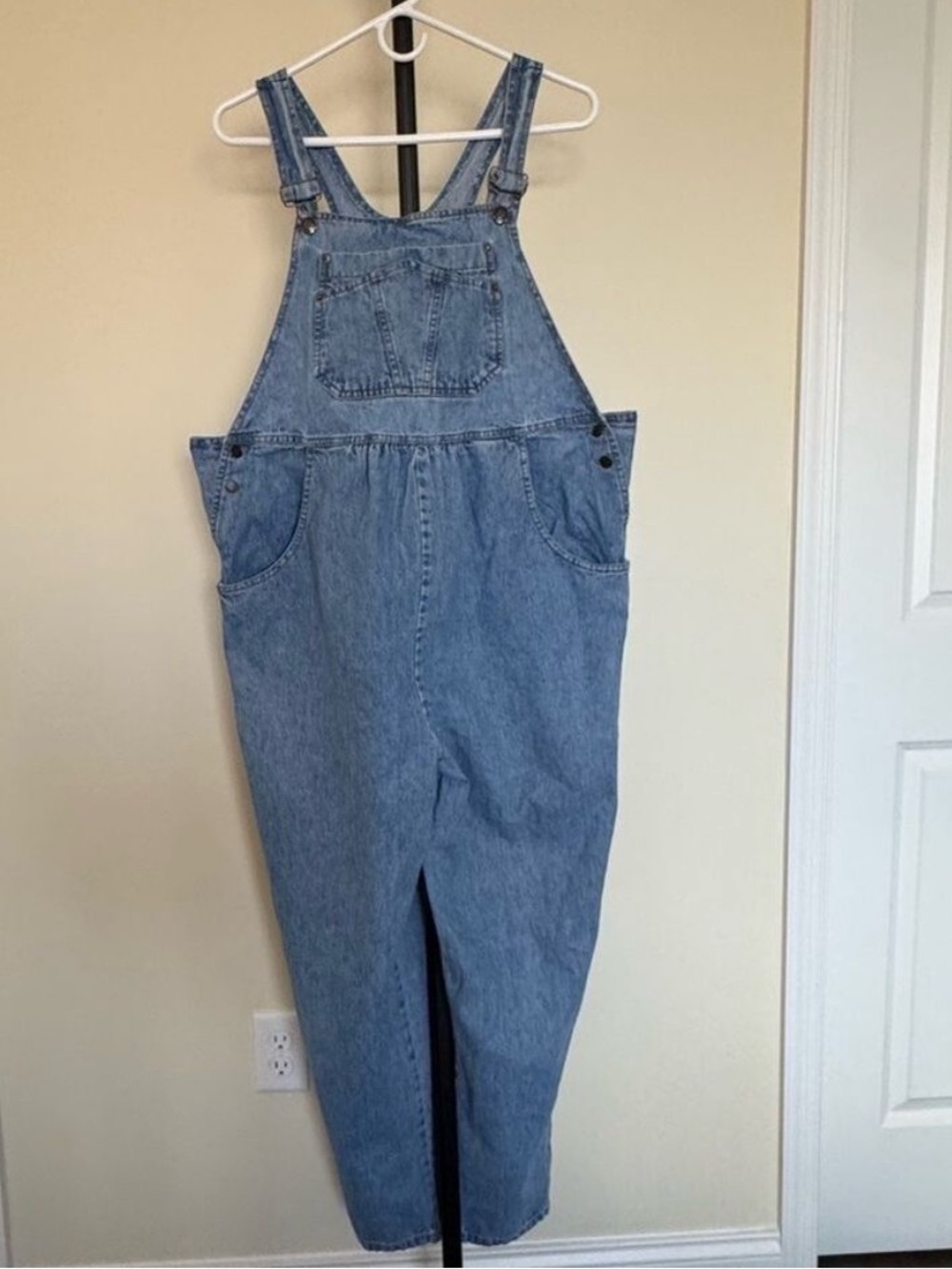 C Sport Women's Light Blue Denim Overalls Maternity or not